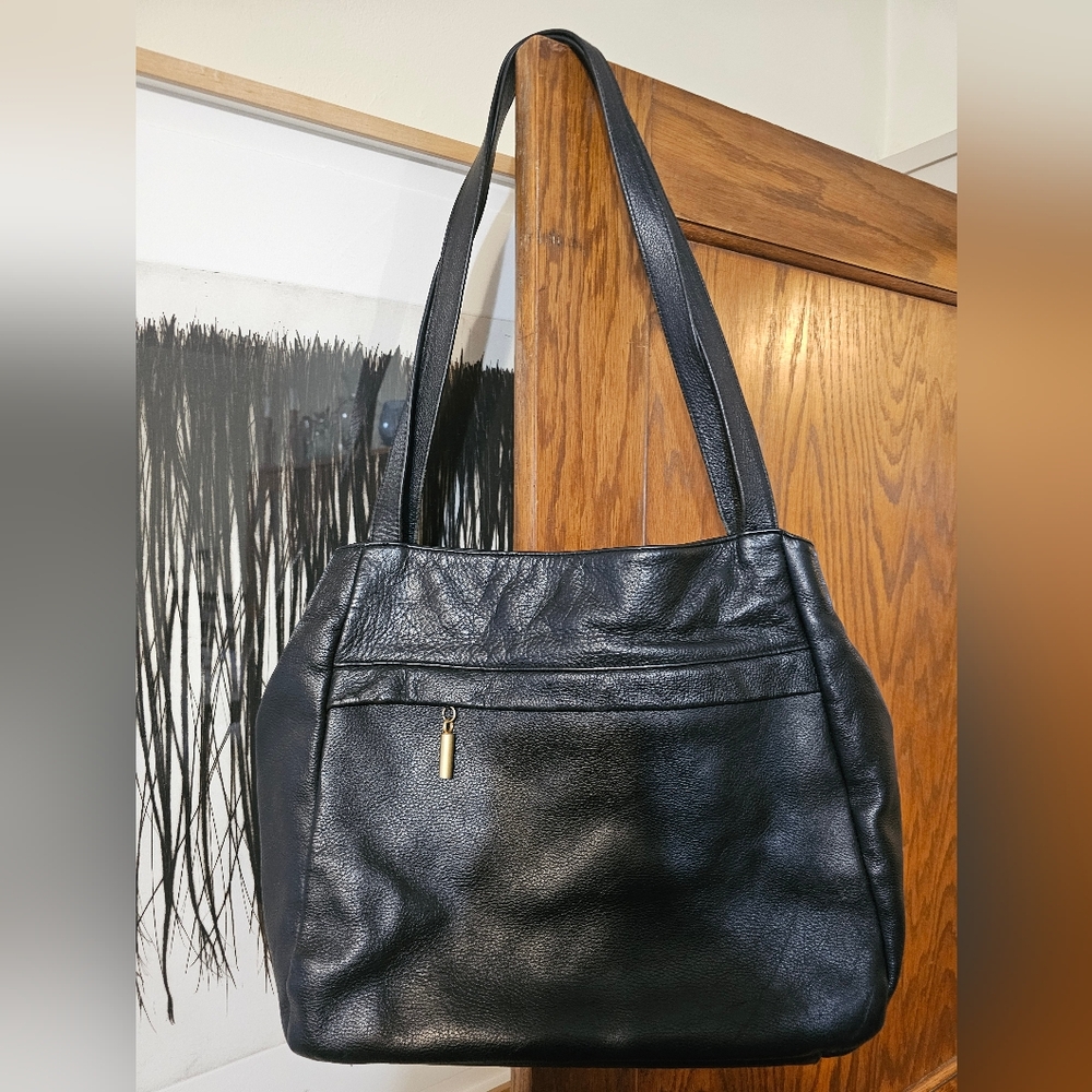 Large Black Leather Tote